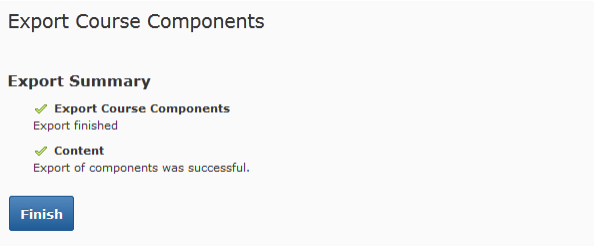 Successfully exported course components 